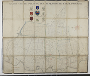 134-1 Perceelskaart met nummering van de polders met gedetailleerde weergave van wegen, waterwegen en bebouwing; met ...